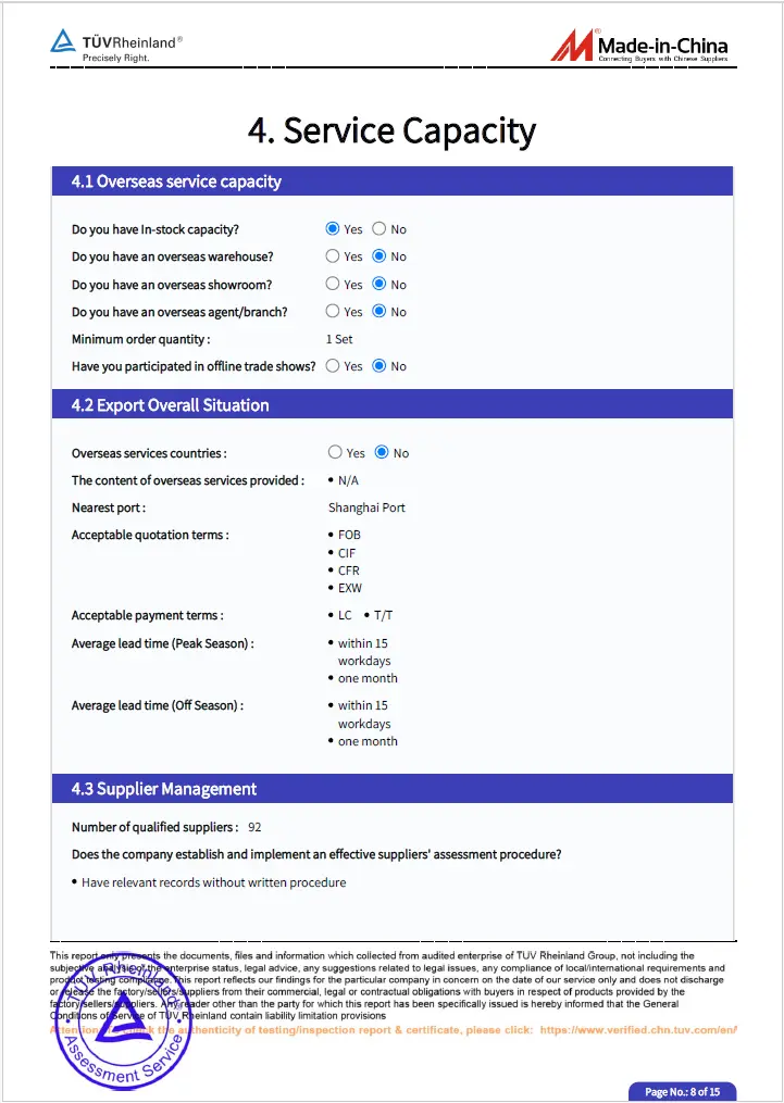 TUV Rheinland audit report, страница 8